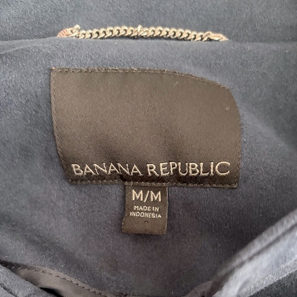 Banana Republic Navy Faux Suede Moto Jacket – Size M - Picture 4 of 4